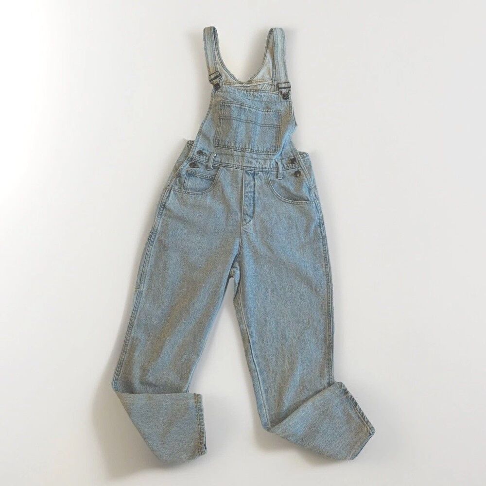 Vintage Women’s Overalls M Blue Denim 90s Light Wash Kidcore Festival Tapered